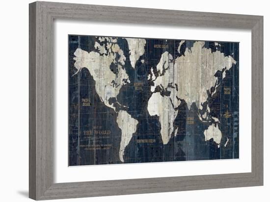 Old World Map Blue-Wild Apple Portfolio-Framed Art Print