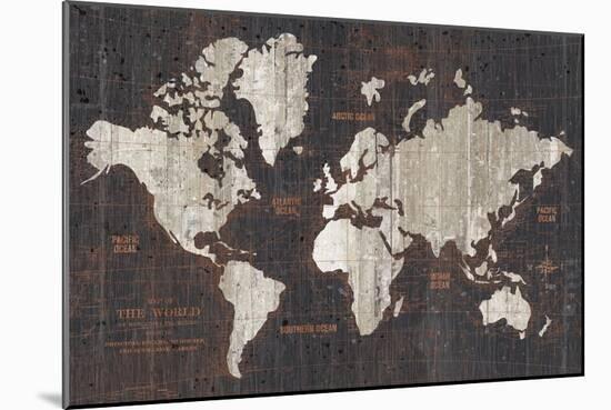 Old World Map Dark Neutral-Wild Apple Portfolio-Mounted Art Print