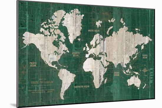 Old World Map Green-Wild Apple Portfolio-Mounted Art Print