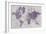 Old World Map Purple Gray-Wild Apple Portfolio-Framed Art Print