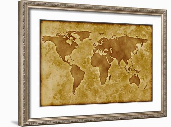 Old World Map-Arcoss-Framed Art Print