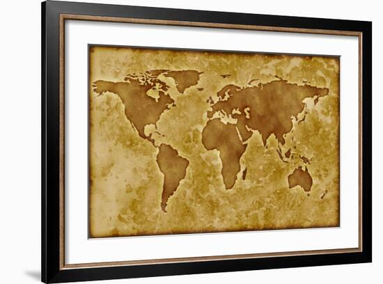 Old World Map-Arcoss-Framed Art Print