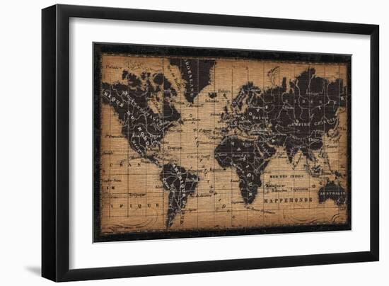 Old World Map-null-Framed Premium Giclee Print