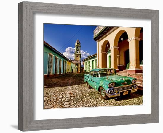 Old Worn 1958 Classic Chevy, Trinidad, Cuba-Bill Bachmann-Framed Photographic Print