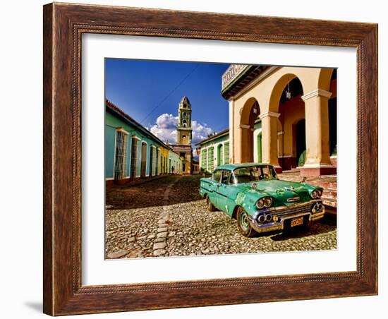 Old Worn 1958 Classic Chevy, Trinidad, Cuba-Bill Bachmann-Framed Photographic Print