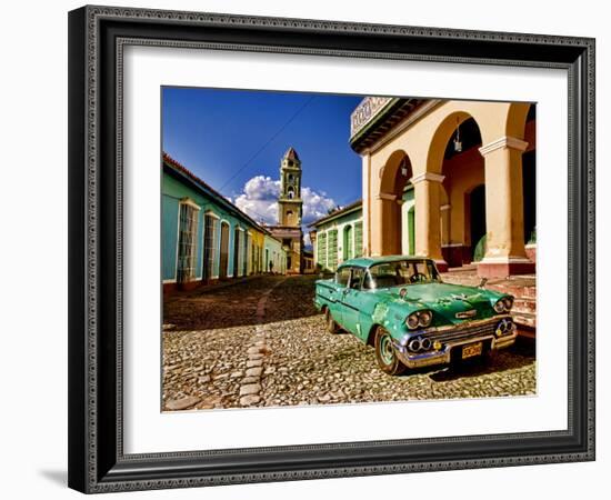 Old Worn 1958 Classic Chevy, Trinidad, Cuba-Bill Bachmann-Framed Photographic Print