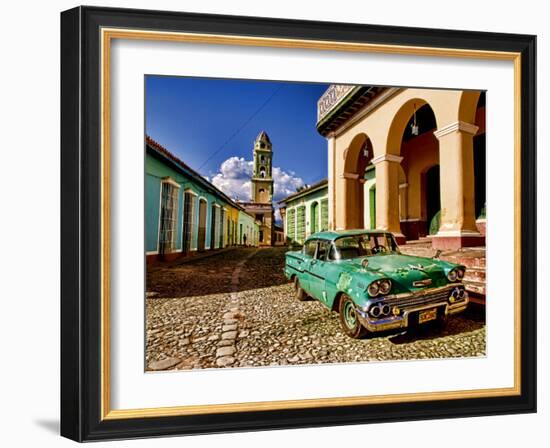 Old Worn 1958 Classic Chevy, Trinidad, Cuba-Bill Bachmann-Framed Photographic Print