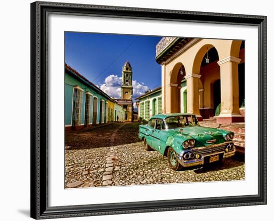 Old Worn 1958 Classic Chevy, Trinidad, Cuba-Bill Bachmann-Framed Photographic Print