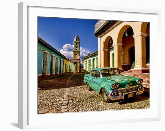 Old Worn 1958 Classic Chevy, Trinidad, Cuba-Bill Bachmann-Framed Photographic Print