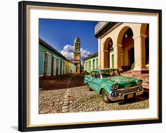 Old Worn 1958 Classic Chevy, Trinidad, Cuba-Bill Bachmann-Framed Photographic Print