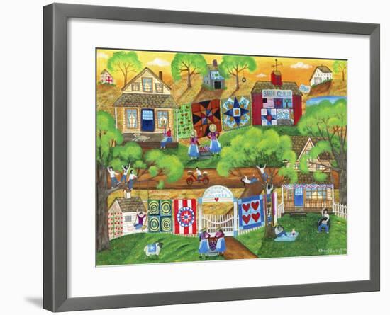 Olde Tyme Village Quilt Maker-Cheryl Bartley-Framed Giclee Print