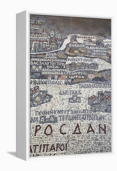 Oldest Map of Palestine, Mosaic, Dated Ad 560, St. George's Church, Madaba, Jordan, Middle East-Richard Maschmeyer-Framed Premier Image Canvas