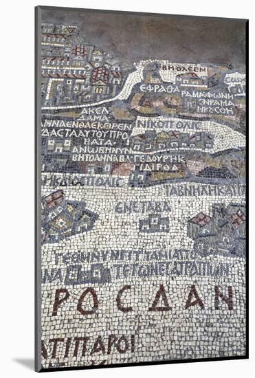 Oldest Map of Palestine, Mosaic, Dated Ad 560, St. George's Church, Madaba, Jordan, Middle East-Richard Maschmeyer-Mounted Photographic Print