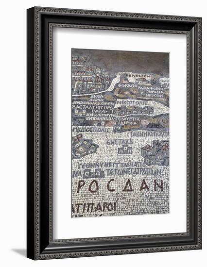 Oldest Map of Palestine, Mosaic, Dated Ad 560, St. George's Church, Madaba, Jordan, Middle East-Richard Maschmeyer-Framed Photographic Print