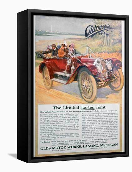 Oldsmobile Car Advert, 1911-null-Framed Premier Image Canvas