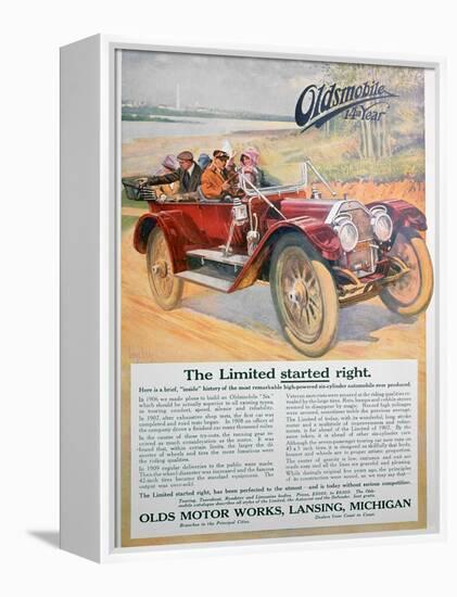 Oldsmobile Car Advert, 1911-null-Framed Premier Image Canvas