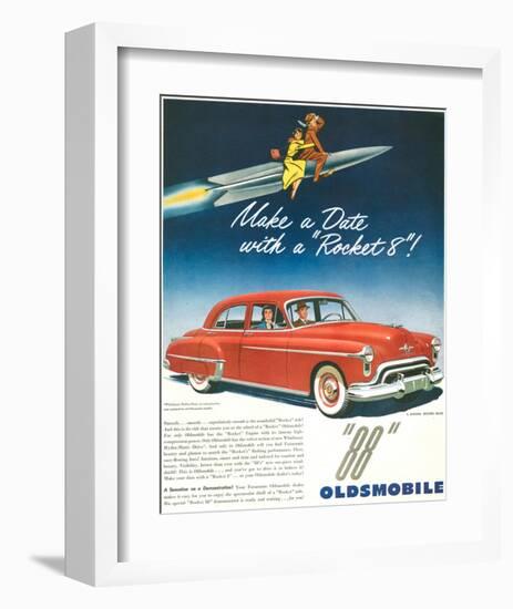 Oldsmobile-Date With Rocket 88-null-Framed Art Print
