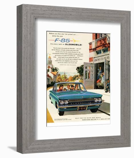 Oldsmobile-Drive the New F-85-null-Framed Art Print