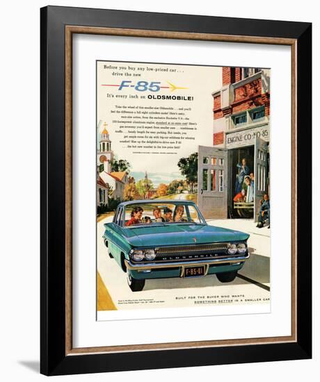 Oldsmobile-Drive the New F-85-null-Framed Art Print