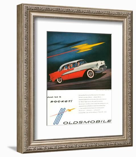 Oldsmobile-Just Let It Rocket-null-Framed Art Print