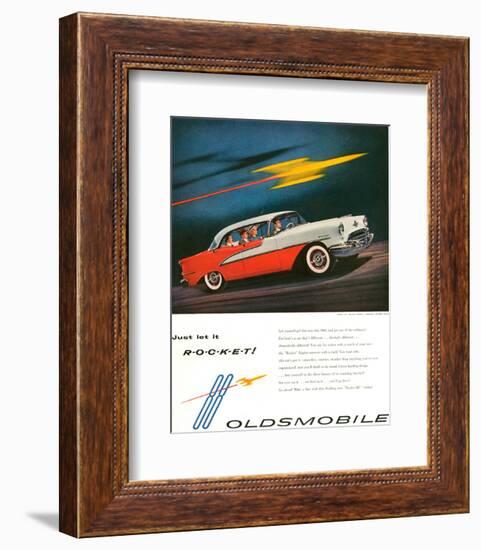 Oldsmobile-Just Let It Rocket-null-Framed Art Print