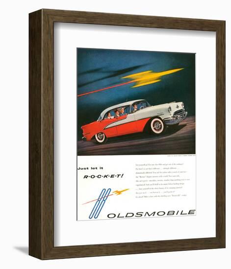 Oldsmobile-Just Let It Rocket-null-Framed Art Print