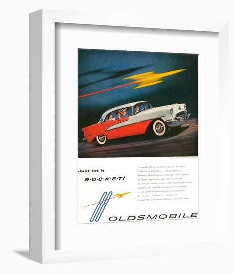 Oldsmobile-Just Let It Rocket-null-Framed Art Print