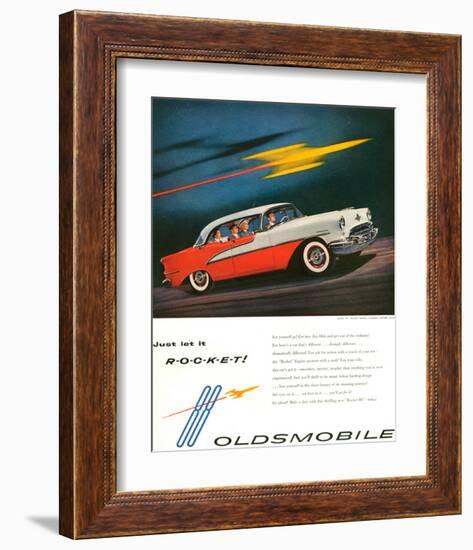 Oldsmobile-Just Let It Rocket-null-Framed Art Print