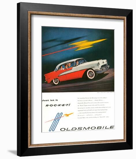 Oldsmobile-Just Let It Rocket-null-Framed Art Print