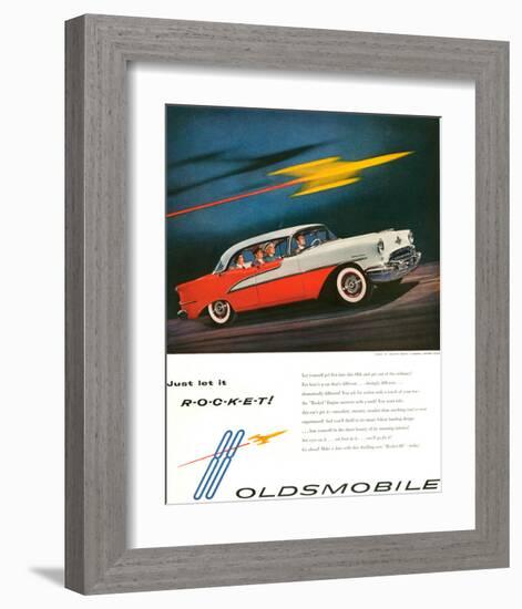 Oldsmobile-Just Let It Rocket-null-Framed Art Print