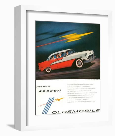 Oldsmobile-Just Let It Rocket-null-Framed Art Print