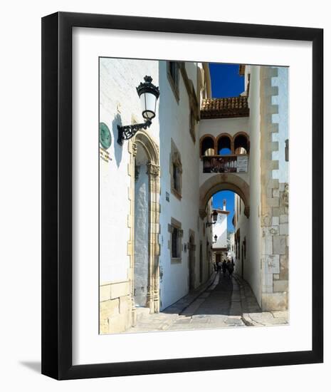 Oldtown Sitges Barcelona Spain-null-Framed Art Print