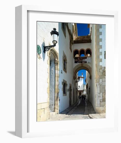 Oldtown Sitges Barcelona Spain-null-Framed Art Print