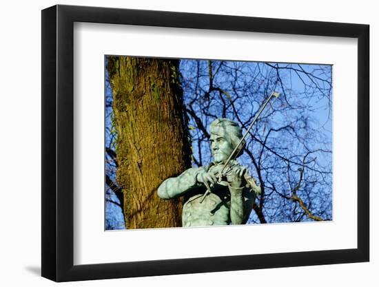 Ole Bulls Statue Man Playing Violin, Bergen, Norway, Scandinavia, Europe-Robert Harding-Framed Photographic Print