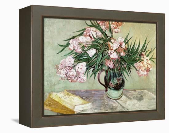 Oleanders and Books, 1888-Vincent van Gogh-Framed Premier Image Canvas