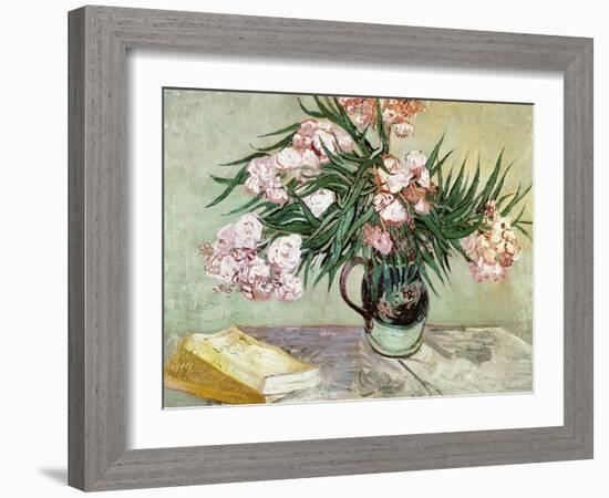 Oleanders and Books, 1888-Vincent van Gogh-Framed Giclee Print