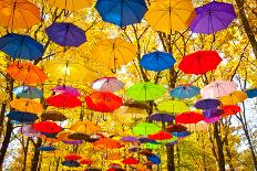 Autumn Umbrellas in the Sky-Oleksii Pyltsyn-Mounted Photographic Print