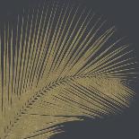 3 D Illustration Golden Palm Leaves. Abstract Black Relief Background with Gold Leaf with a Volumin-Olena Naryzhniak-Premium Giclee Print