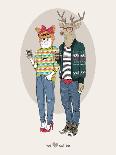 Tiger and Leopard in Swag Style-Olga Angellos-Art Print