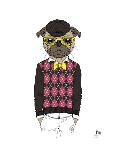 British Bulldog in Tweed Suit-Olga Angellos-Art Print