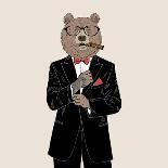 Brown Bear Dressed up in Tuxedo-Olga_Angelloz-Art Print