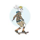 Bunny Boy Riding on a Skateboard-Olga_Angelloz-Art Print