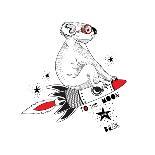 Bunny Boy Riding on a Skateboard-Olga_Angelloz-Art Print