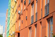 Aerial View on Colorful Residential Buildings. Real Estate and Housing in Kyiv Ukraine-Olga Grygorashyk-Mounted Photographic Print