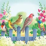Flowers and Hummingbirds-Olga Kovaleva-Giclee Print