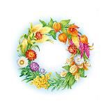 Wreath with Dried Flowers-Olga Kovaleva-Framed Giclee Print