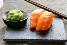 Sushi with Salmon - Traditional Japanese Food-Olga Krig-Photographic Print