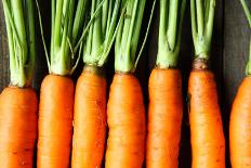 Raw Fresh Carrots with Tails, Top View-Olha Afanasieva-Photographic Print