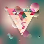 Abstract Geometric Background with Triangles. Vector Illustration Eps10.-Olha Kostiuk-Mounted Art Print
