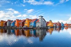 Reitdiephaven - Colorful Buildings on Water in Groningen, Netherlands-Olha Rohulya-Photographic Print